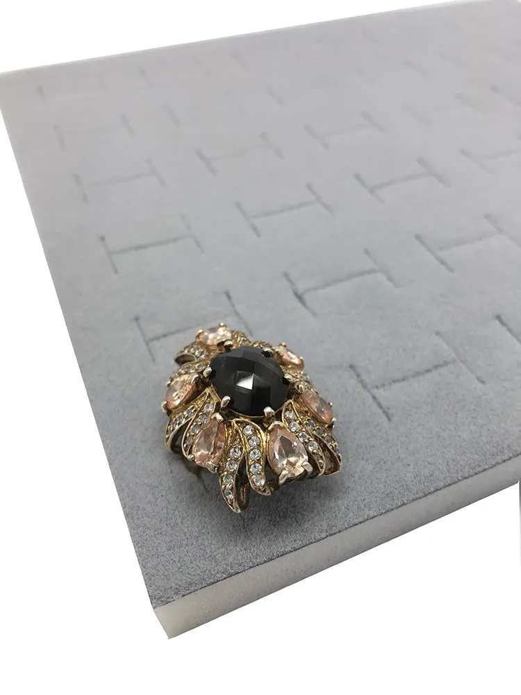 Deluxe Gray Velvet Ring Foam for 36 Rings
