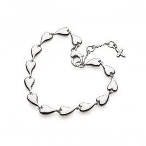 Desire Kiss Rhodium Plate Linking Hearts 7.5" Bracelet 70LK