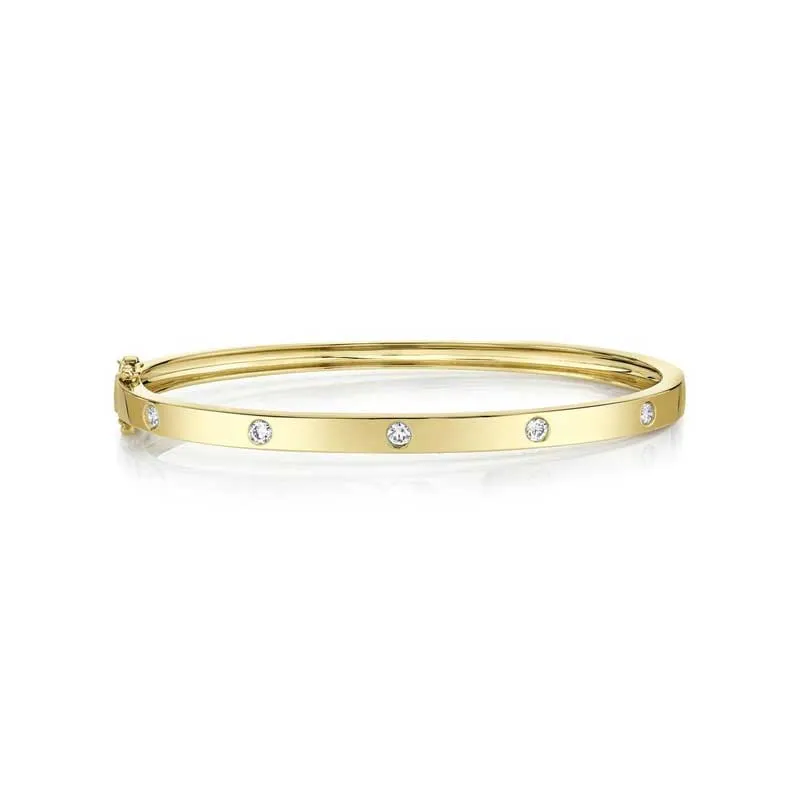Diamond Bangle with Hinge Closure