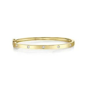 Diamond Bangle with Hinge Closure