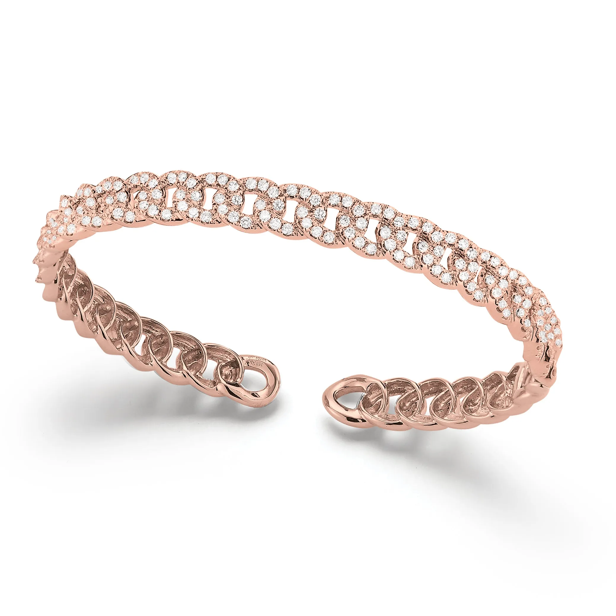 Diamond Small Link Cuff Bracelet