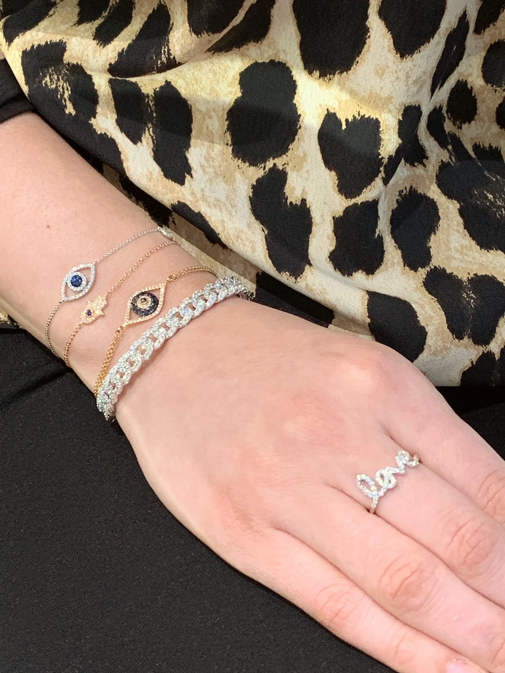 Diamond Small Link Cuff Bracelet