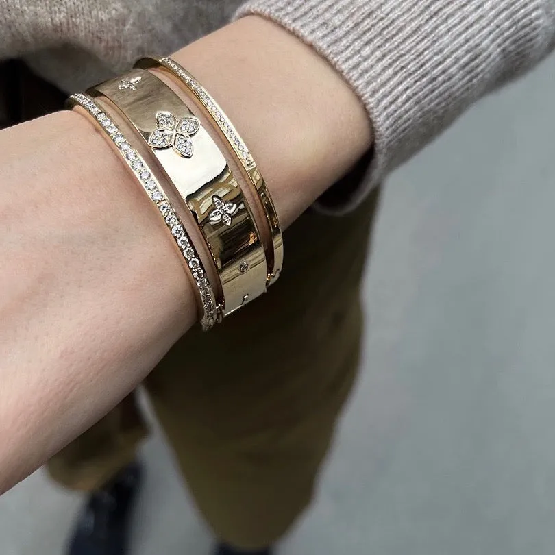 DIAMONDS, 1/1-Line Large Diamonds-Bangle, gold/white