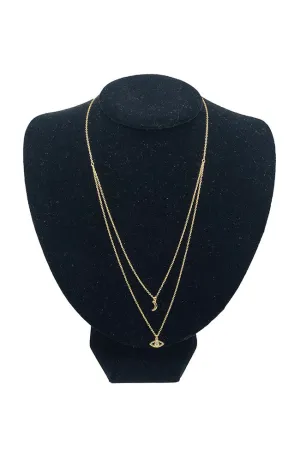 Double Strand Necklace Moon, EE Gold