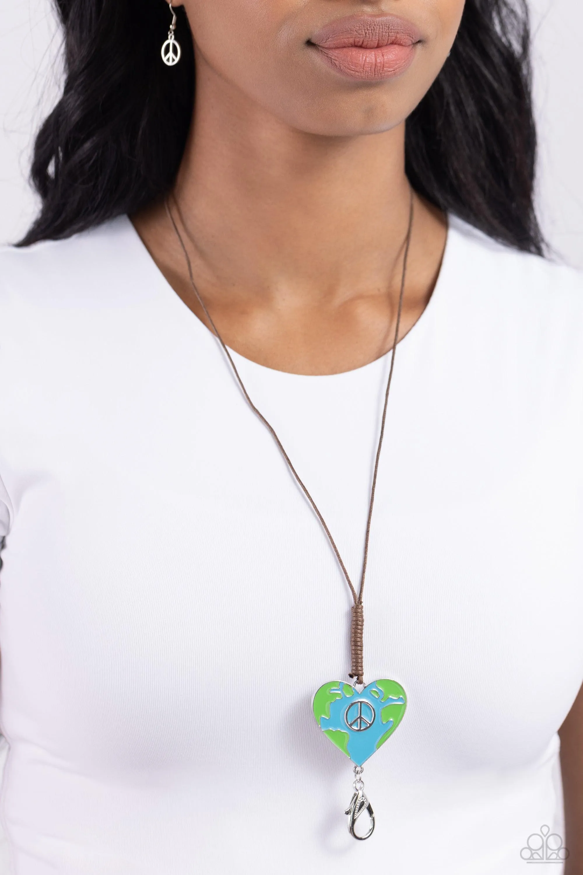 Earthy Evolution - Blue Paparazzi Lanyard