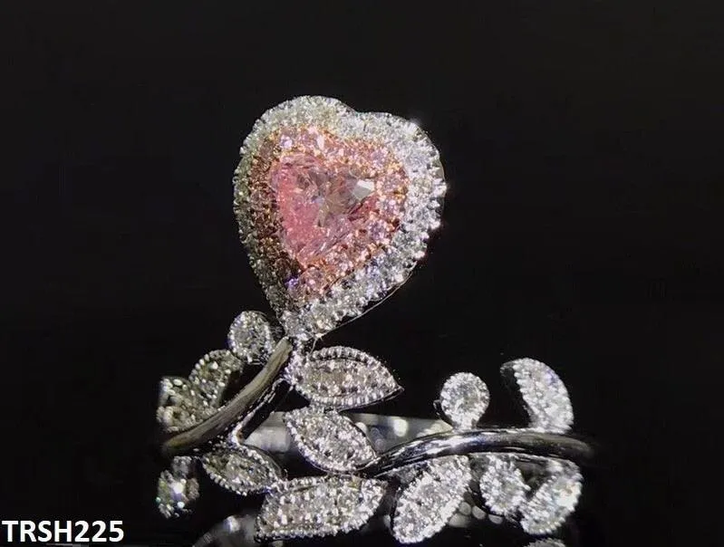 Emerald Heart/Leaf Zircon Adjustable Ring