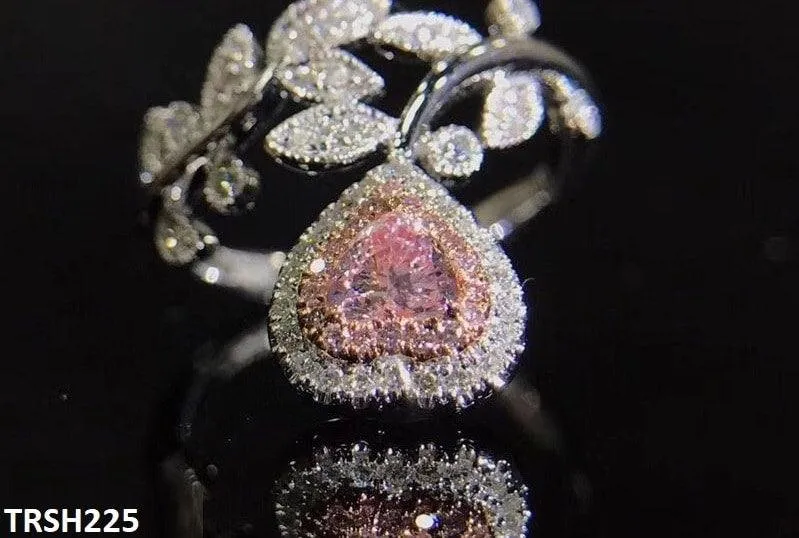 Emerald Heart/Leaf Zircon Adjustable Ring