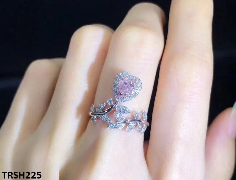 Emerald Heart/Leaf Zircon Adjustable Ring