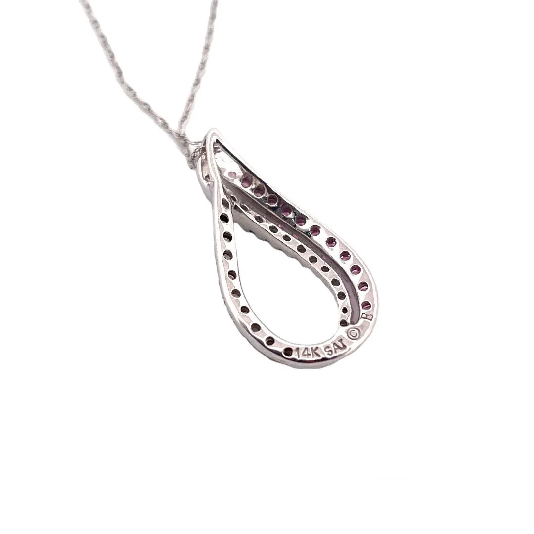 Enchanting 14K White Gold Natural Diamond Necklace