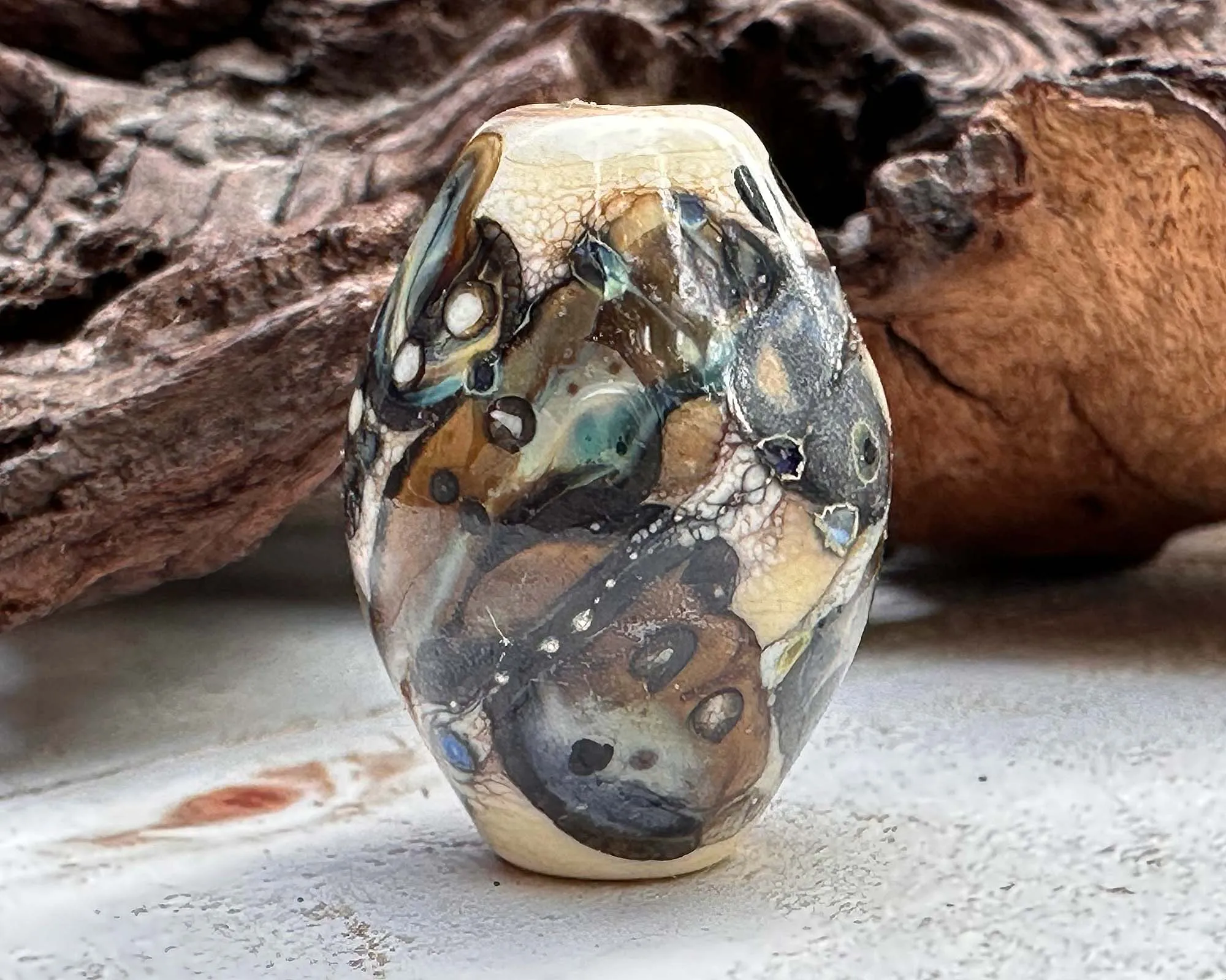 Ethereal Ivory Lampwork Focal Bead SRA