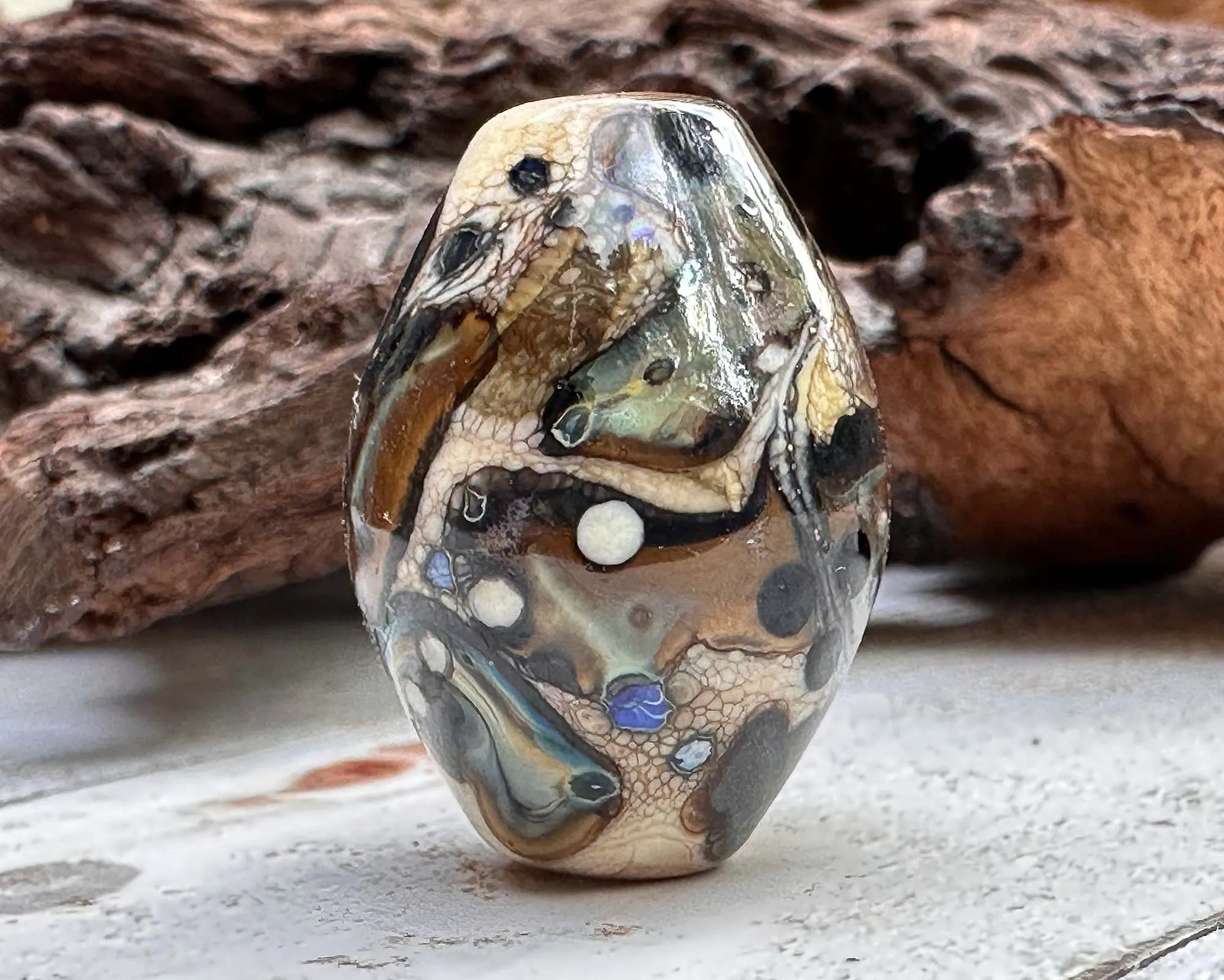 Ethereal Ivory Lampwork Focal Bead SRA