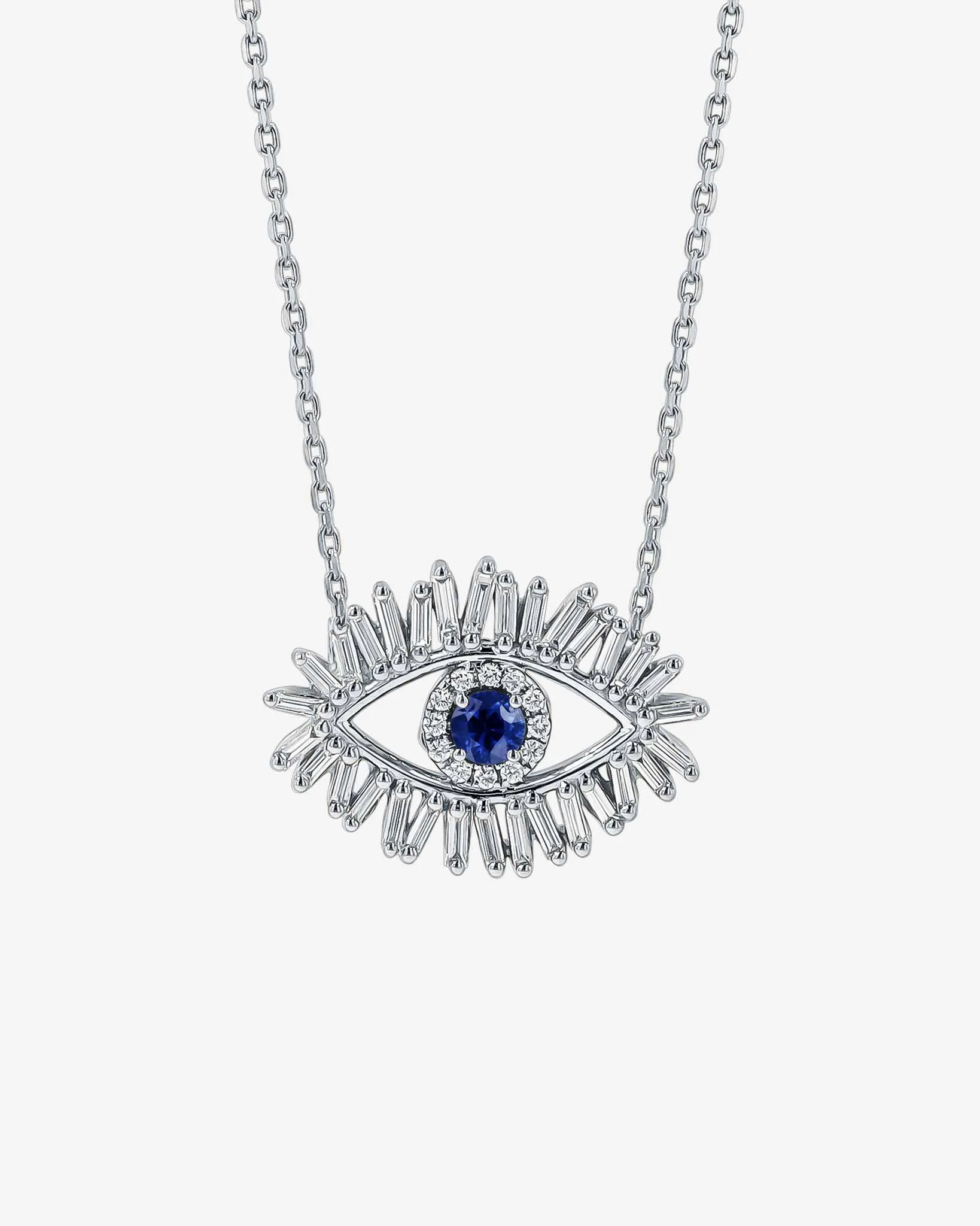 Evil Eye Midi Dark Blue Sapphire Pendant