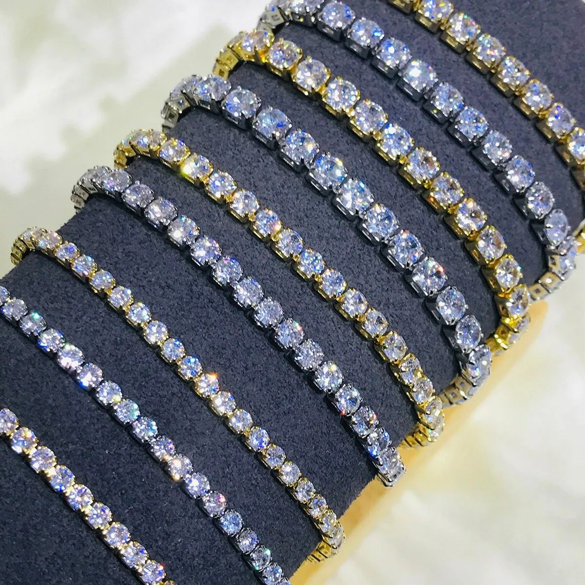 EXQUISITE Charming AAA  Cubic Zirconia Simulated Diamonds Gold Colour Tennis Bracelets