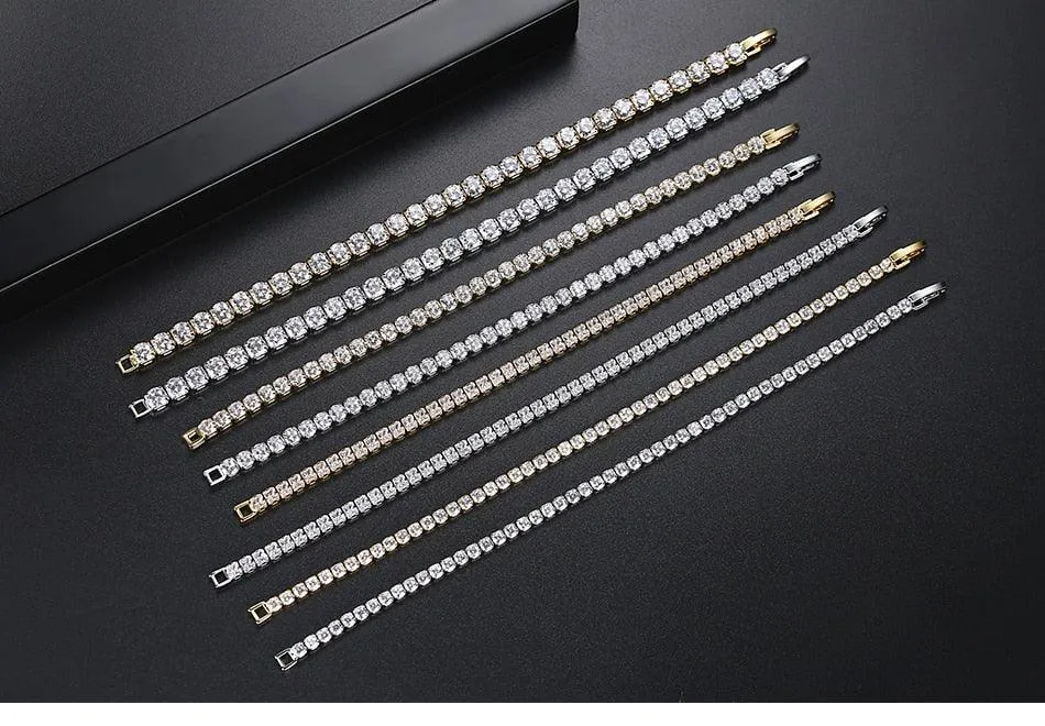 EXQUISITE Charming AAA  Cubic Zirconia Simulated Diamonds Gold Colour Tennis Bracelets
