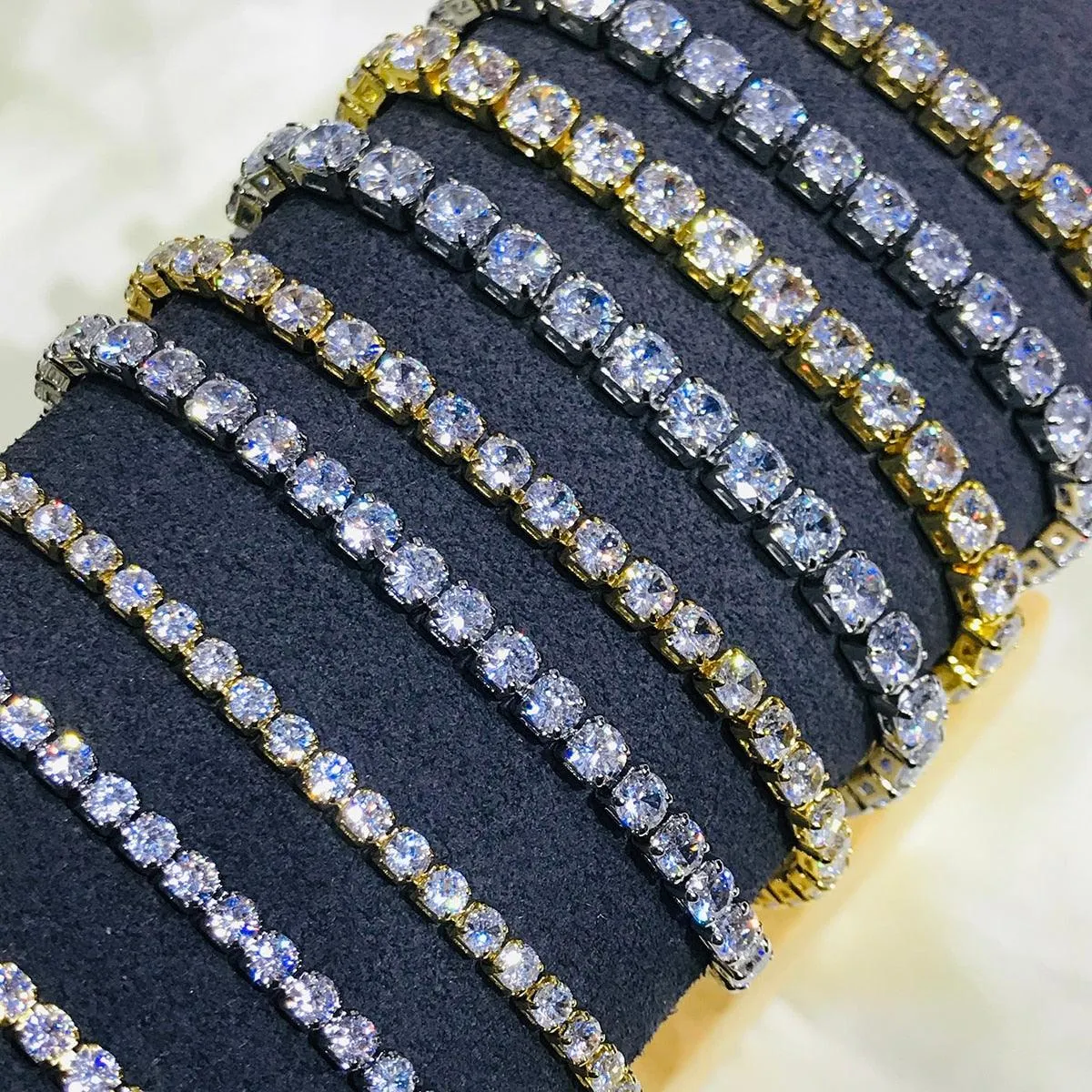 EXQUISITE Charming AAA  Cubic Zirconia Simulated Diamonds Gold Colour Tennis Bracelets