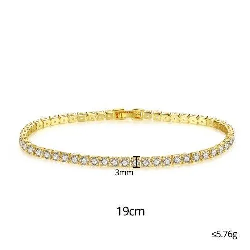EXQUISITE Charming AAA  Cubic Zirconia Simulated Diamonds Gold Colour Tennis Bracelets