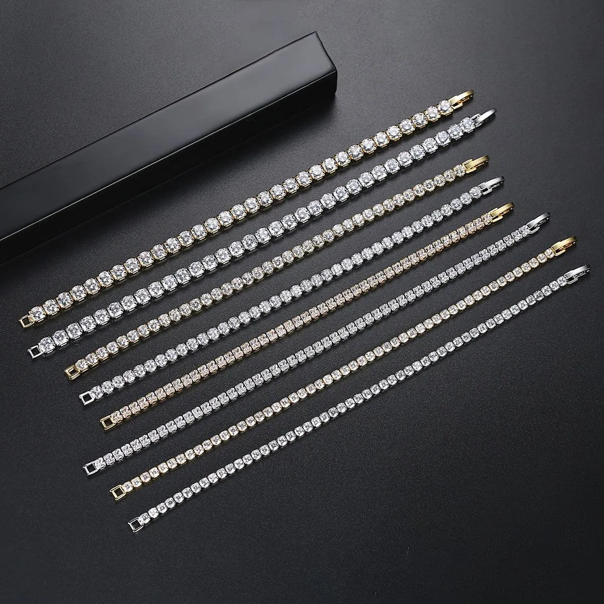 EXQUISITE Charming AAA  Cubic Zirconia Simulated Diamonds Gold Colour Tennis Bracelets