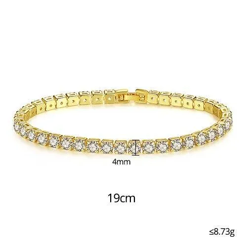 EXQUISITE Charming AAA  Cubic Zirconia Simulated Diamonds Gold Colour Tennis Bracelets