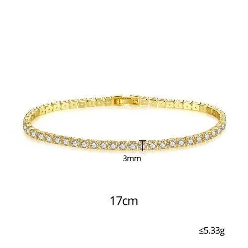 EXQUISITE Charming AAA  Cubic Zirconia Simulated Diamonds Gold Colour Tennis Bracelets