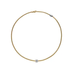 FOPE 18ct Yellow Gold Eka Tiny 0.16ct Diamond Necklace 73901CX_BB_G_BBB_043