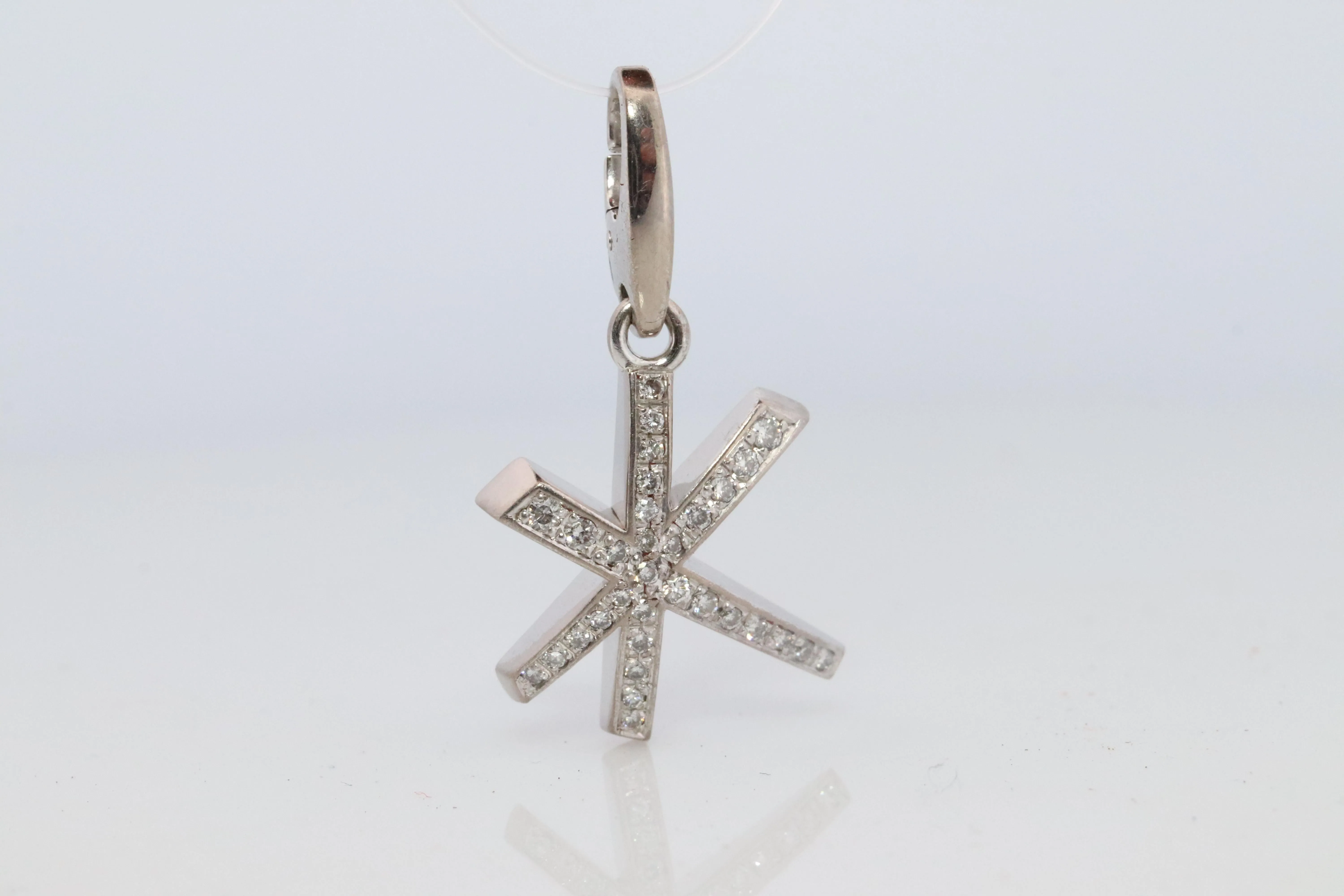 Genuine Cartier Firework Pendant. 18k White Gold Diamond Cartier Fireworks Charm