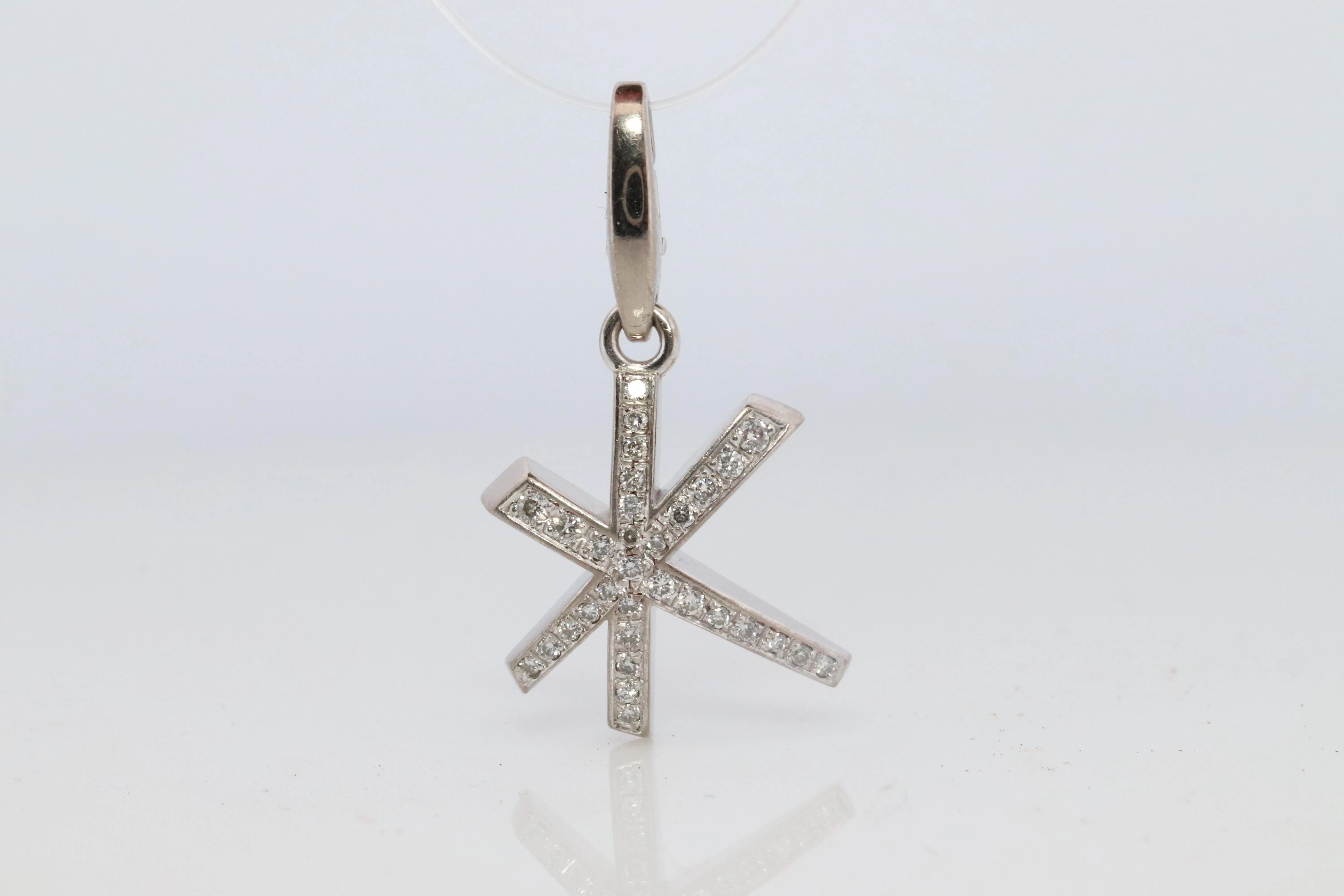 Genuine Cartier Firework Pendant. 18k White Gold Diamond Cartier Fireworks Charm