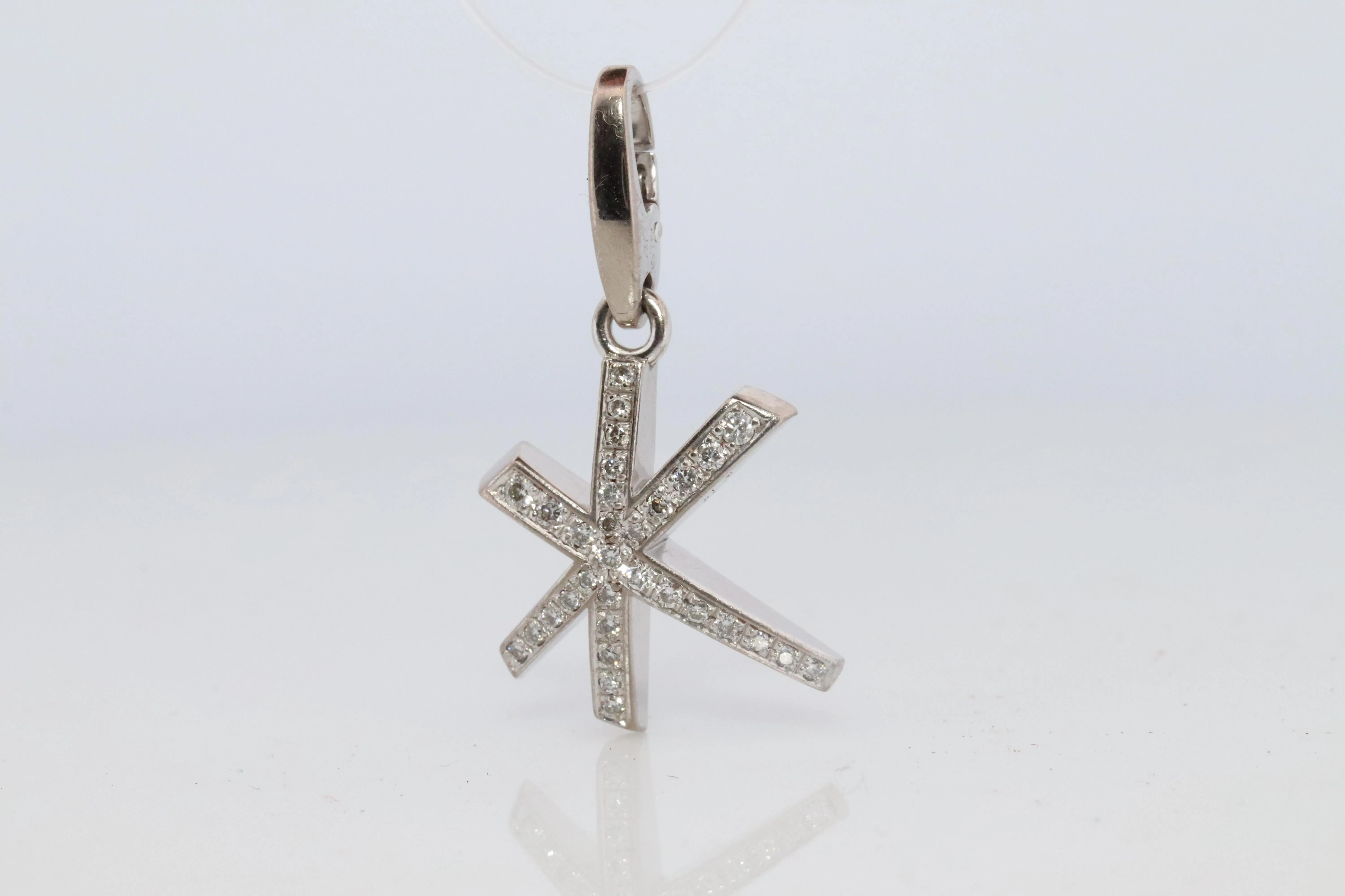 Genuine Cartier Firework Pendant. 18k White Gold Diamond Cartier Fireworks Charm