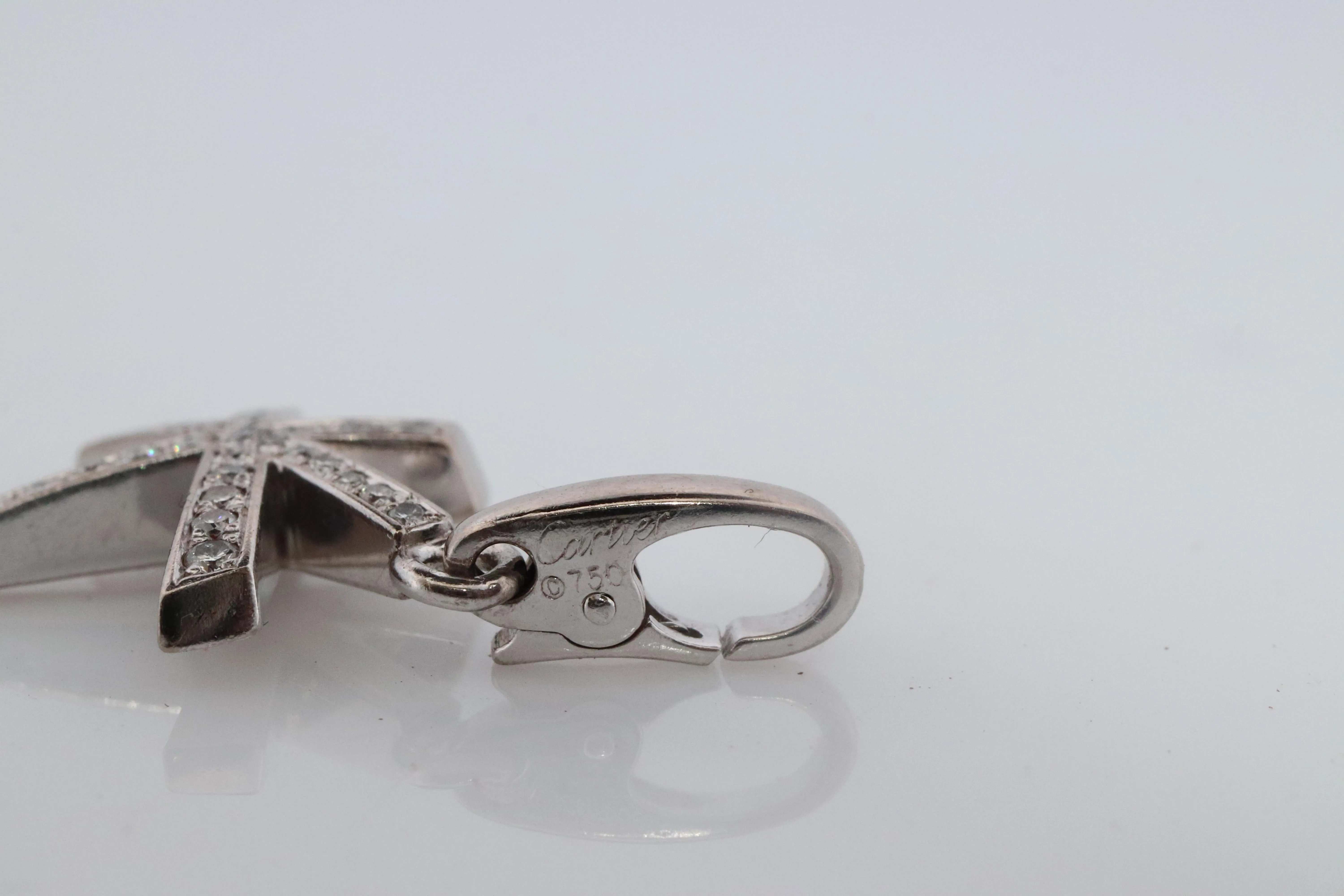 Genuine Cartier Firework Pendant. 18k White Gold Diamond Cartier Fireworks Charm