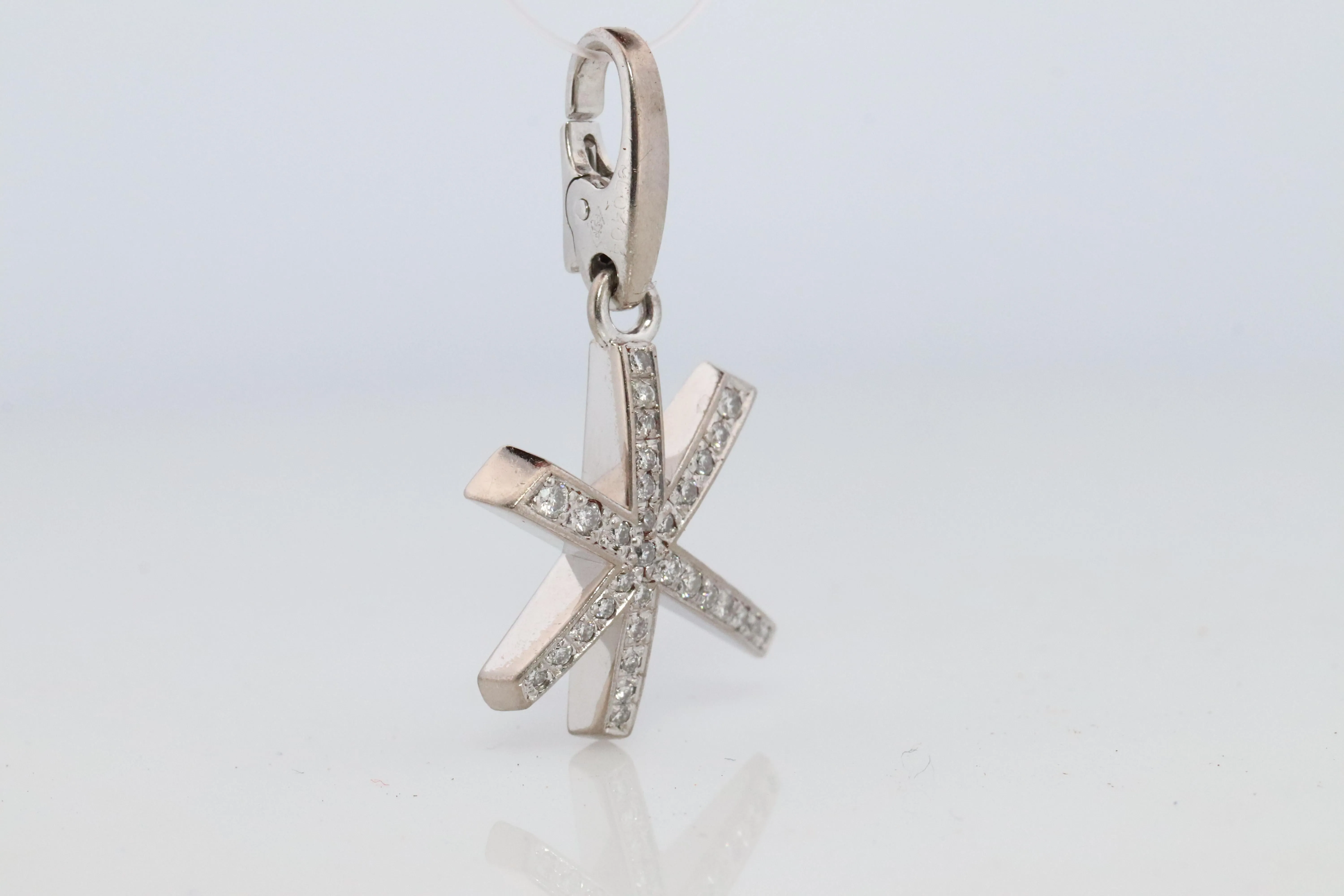 Genuine Cartier Firework Pendant. 18k White Gold Diamond Cartier Fireworks Charm