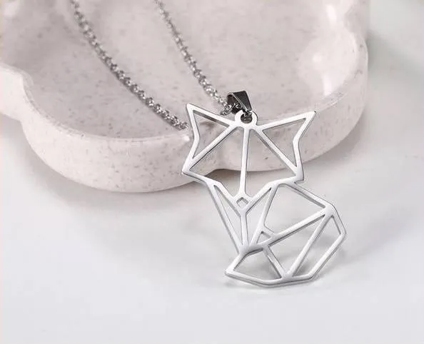 Geometric Baby Fox Necklace
