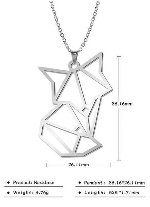 Geometric Baby Fox Necklace
