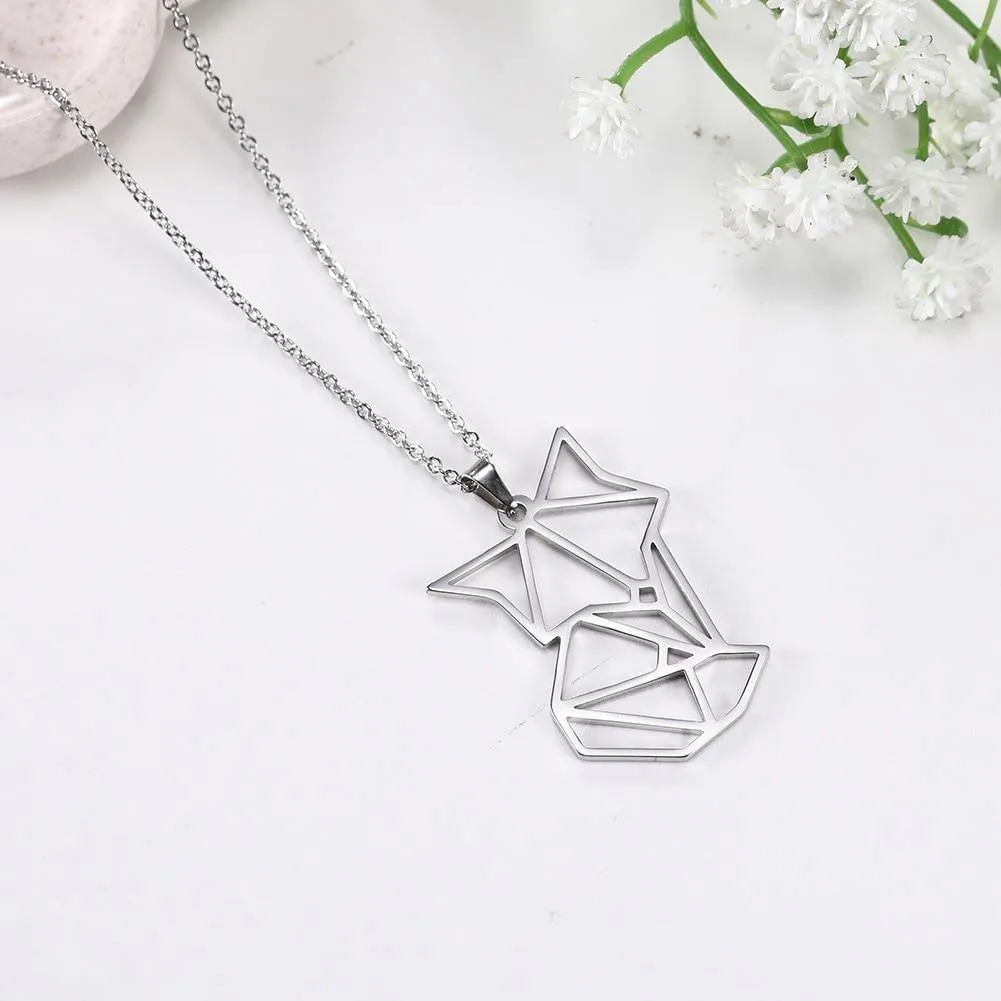Geometric Baby Fox Necklace