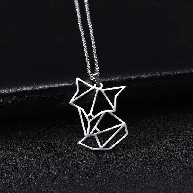 Geometric Baby Fox Necklace