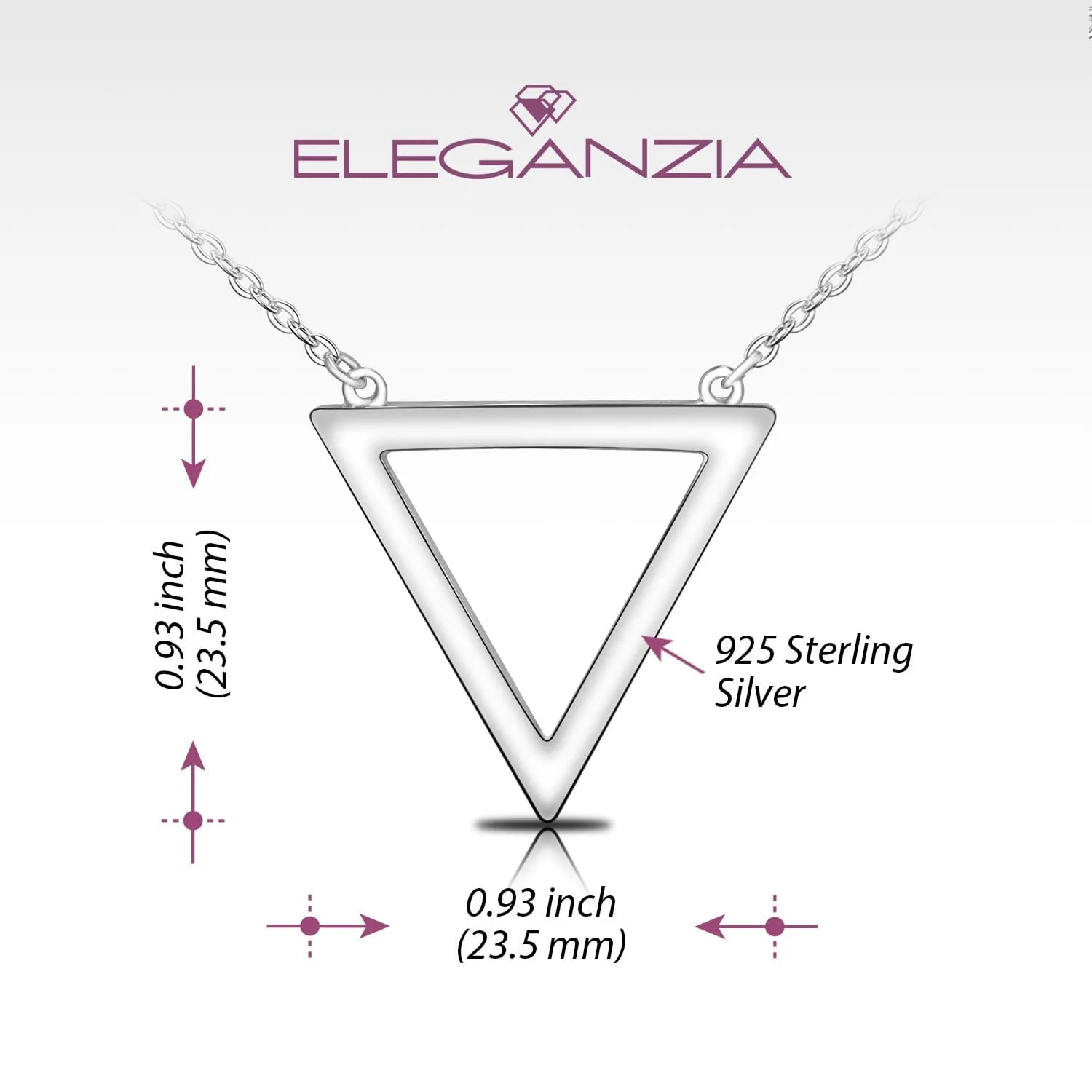 Geometric Triangle Sterling Silver Necklace Pendant