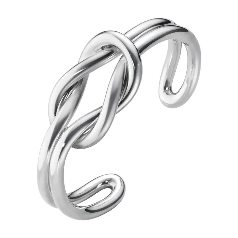 Georg Jensen Double Love Knot Sterling Silver Bangle D