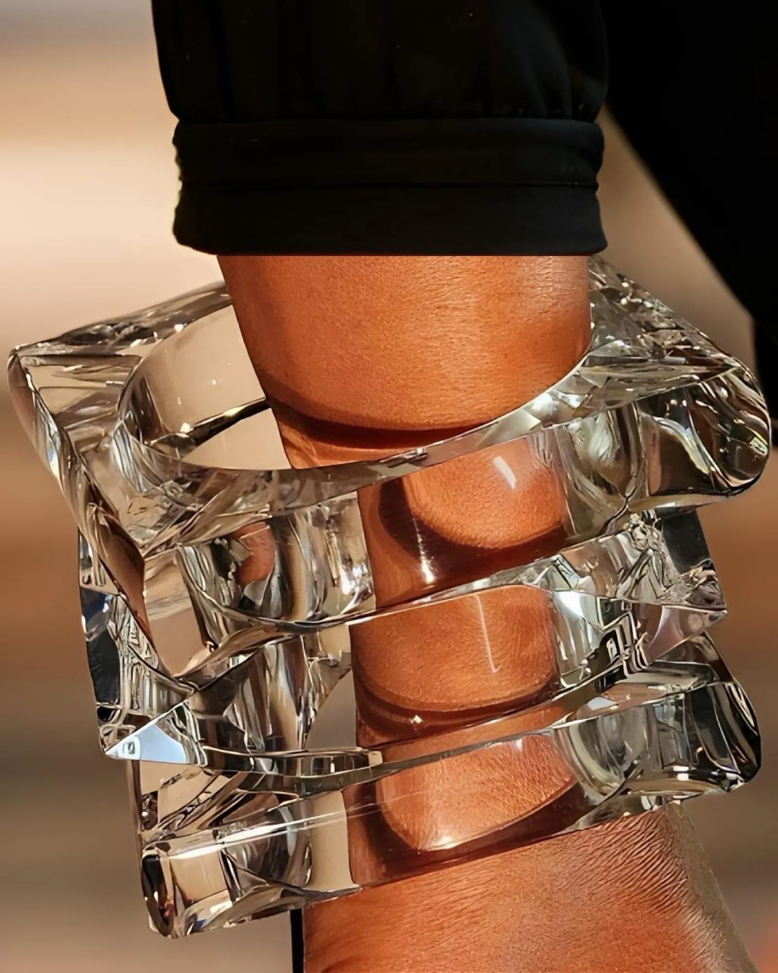Glaze Lucite Bangle Bracelets