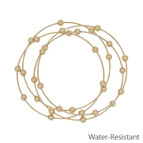 Gleam On Beaded Accent Bangle Set