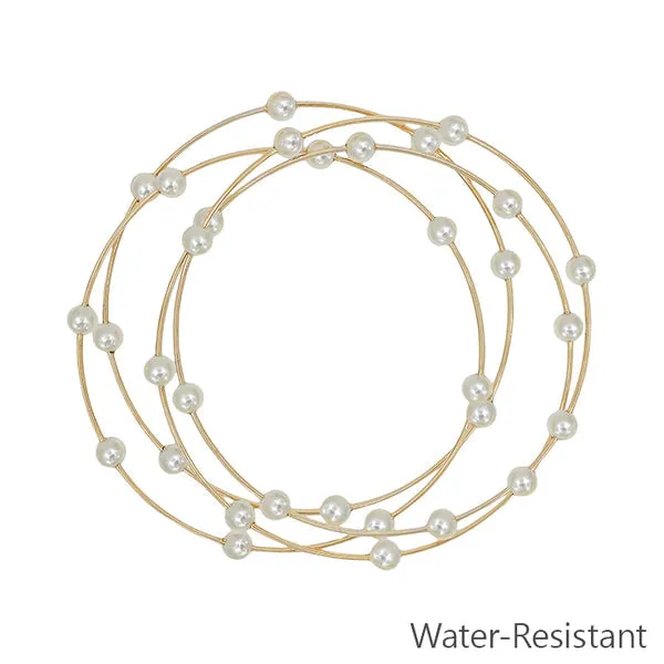 Gleam On Beaded Accent Bangle Set