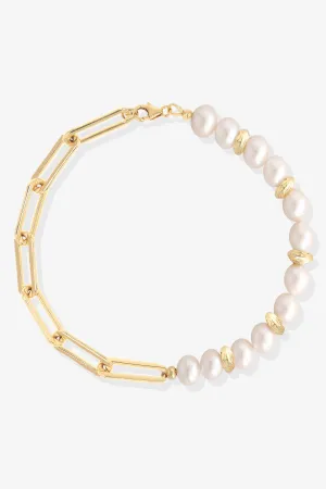Goddess of Elegance Gold Vermeil Bracelet with Fresh Water Pearl