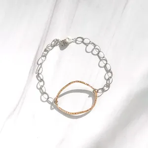 Gold and Silver Freeform Loop Bracelet #1 - WOBBLY