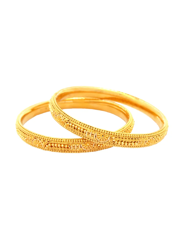 Gold Bangles 22kt  - Set of 6