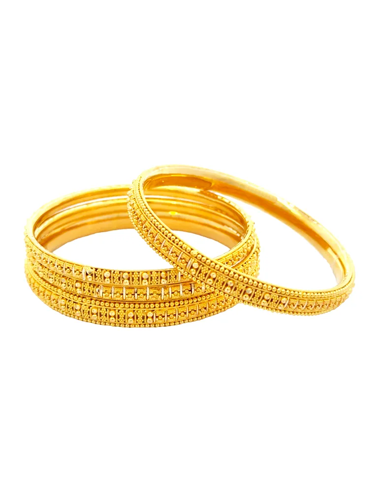 Gold Bangles 22kt - Set of 6