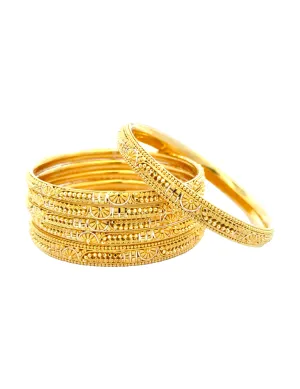 Gold Bangles 22kt  - Set of 6