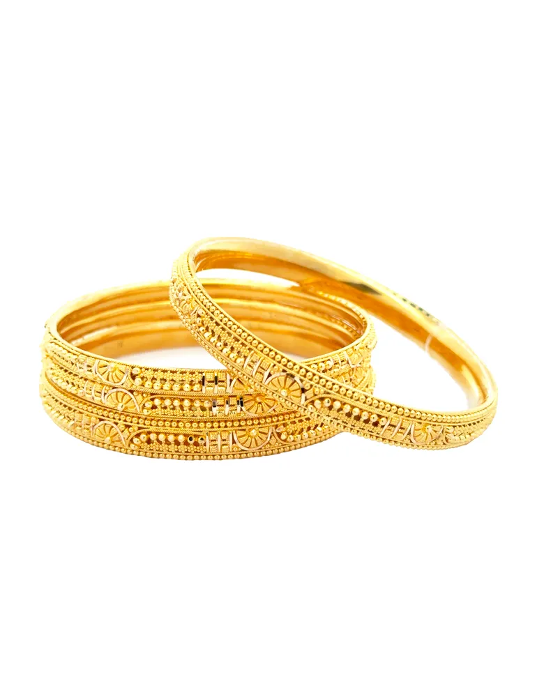 Gold Bangles 22kt  - Set of 6