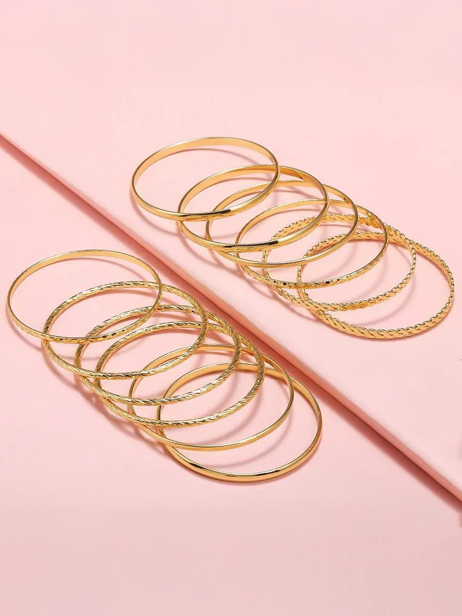 Gold Boho Stackable Bracelet Set