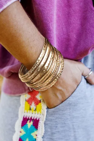 Gold Boho Stackable Bracelet Set