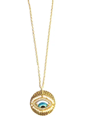 Gold Chain Gold Disc, Pearl EE