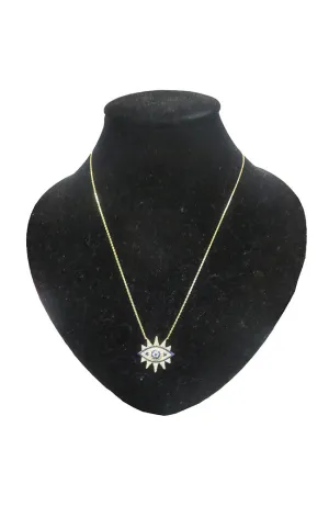 Gold Dainty Chain Starburst EE Pendant