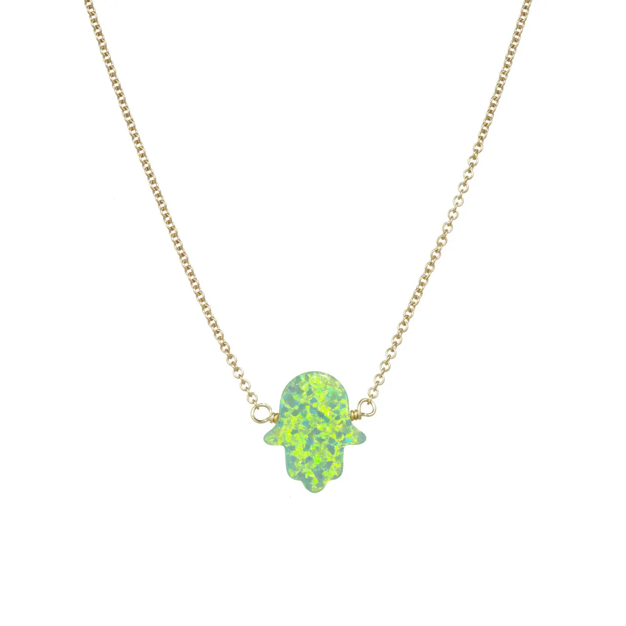 gold filled necklace hamsa