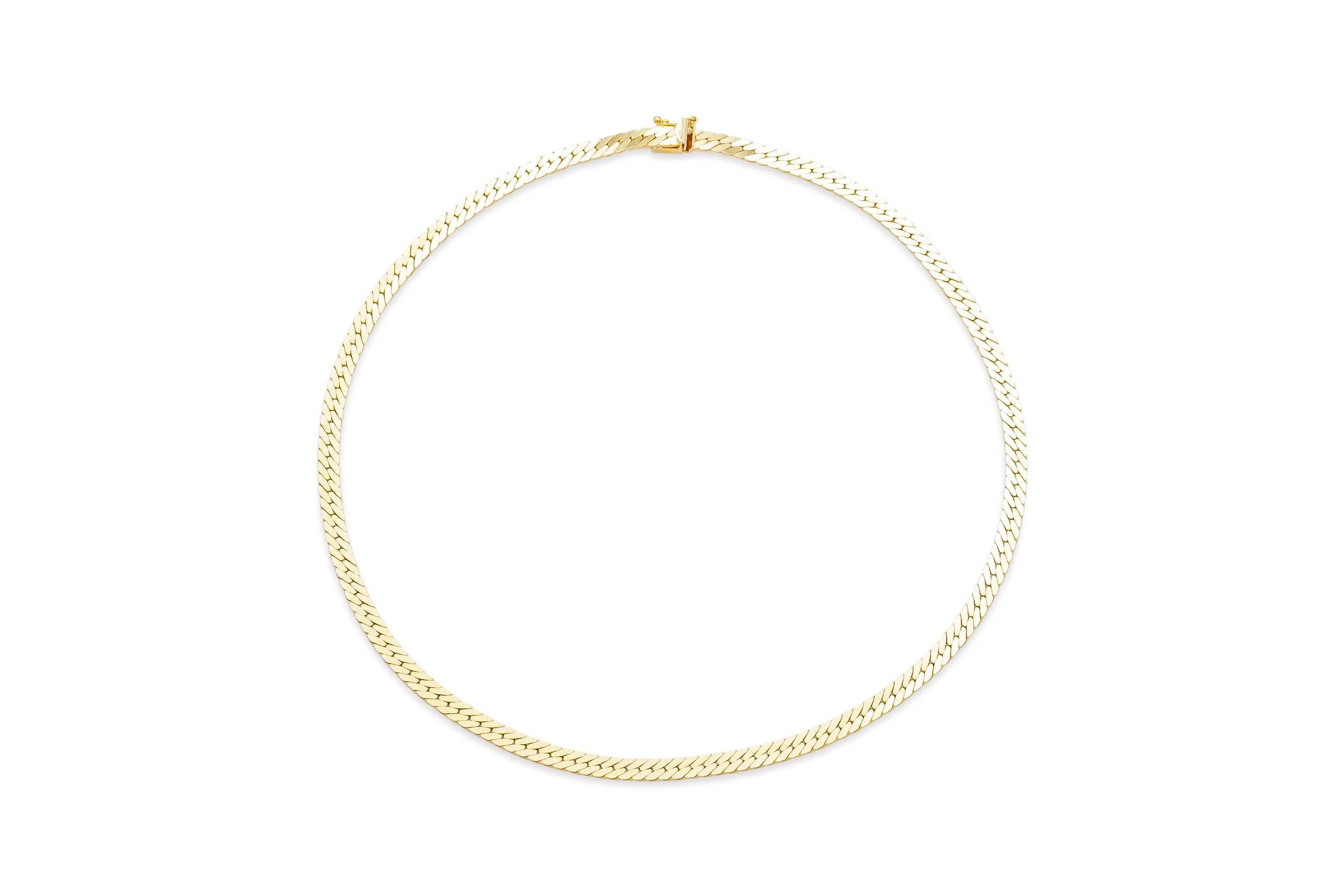 Gold Herringbone Chain Necklace